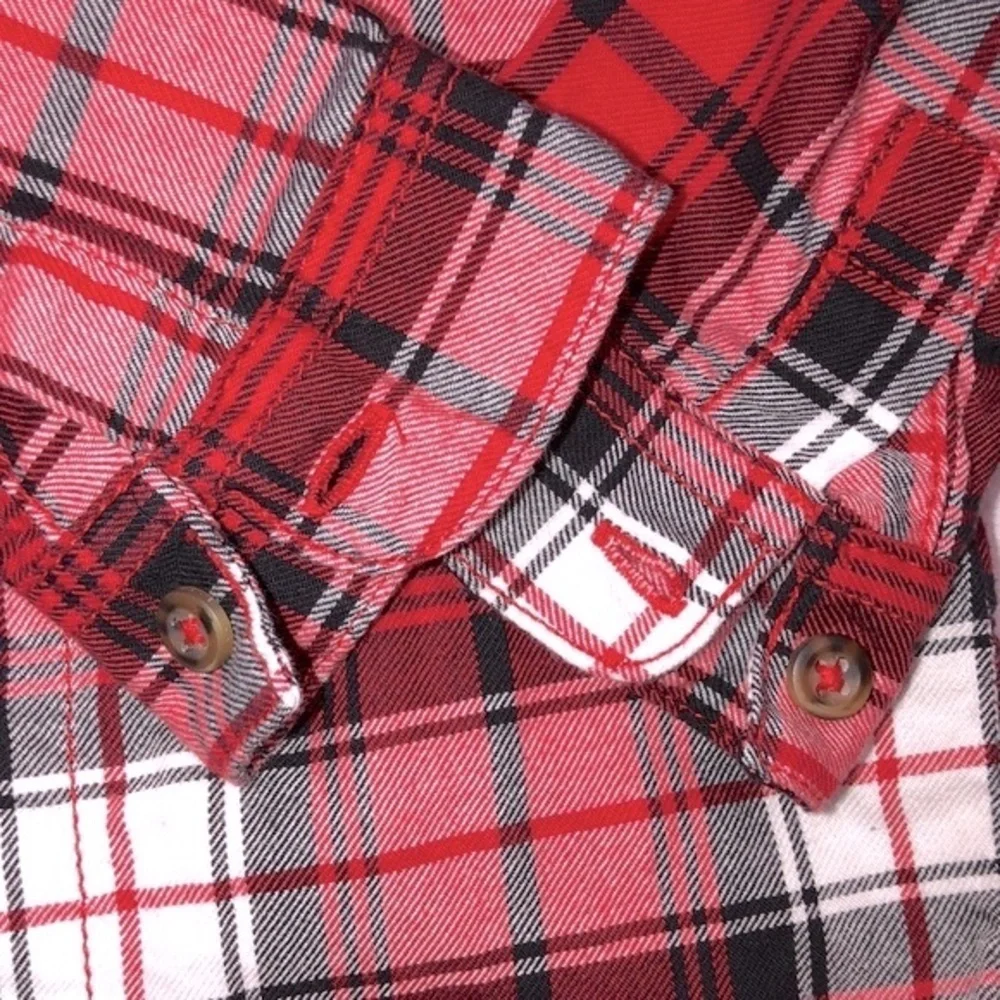 Carter’s red plaid flannel button down shirt size 3 months